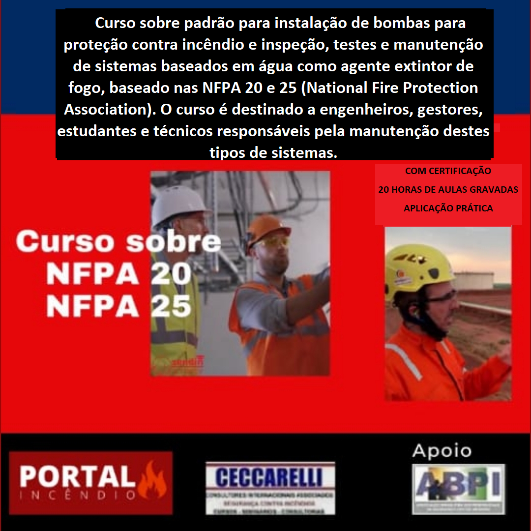 Curso NFPA 20 e 25 - (National Fire Protection Association). Em Português