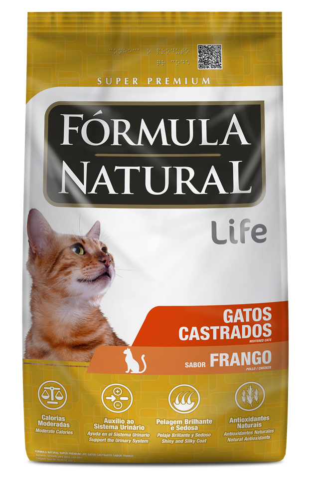 Ração Quatree Life Premium Especial Gatos Castrados Sabor Frango e