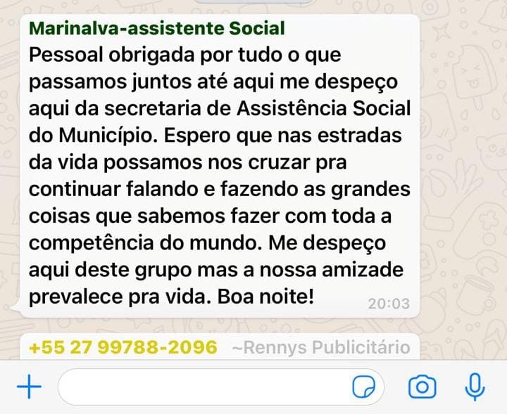 Secretaria de assistência social Marinalva, volta atrás e continua na pasta