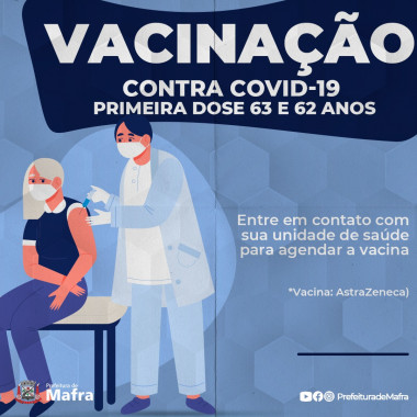 Idosos de 63 e 62 anos começam a ser vacinados em Mafra