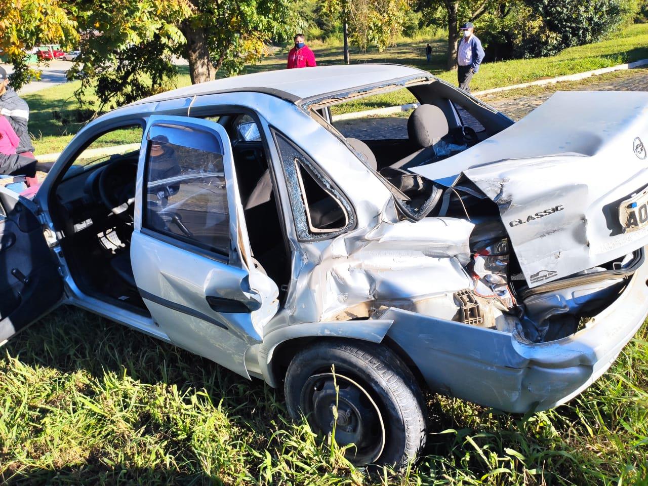 Acidente de trânsito nesta segunda-feira (24) em Mafra, deixa uma mulher ferida