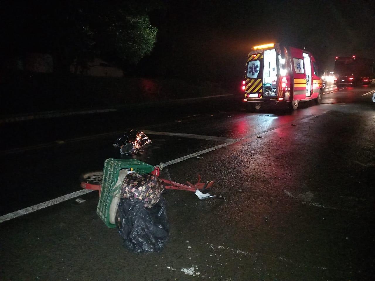 Colisão entre carro e bicicleta resulta em óbito