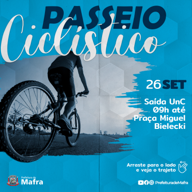 Domingo tem passeio ciclístico em Mafra