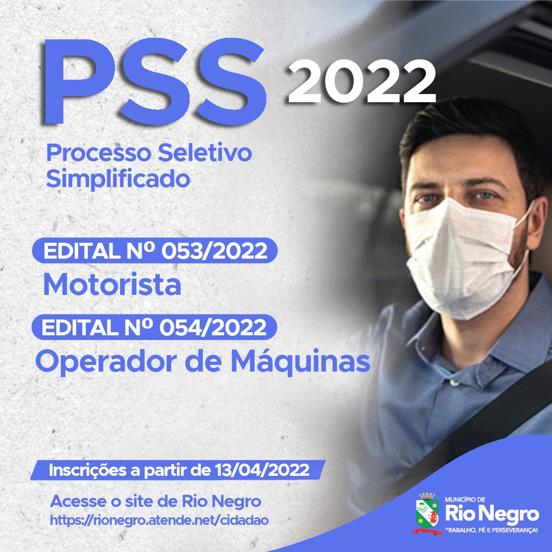 Rio Negro abre Processo Seletivo para contratação de Motorista e Operador de Máquinas