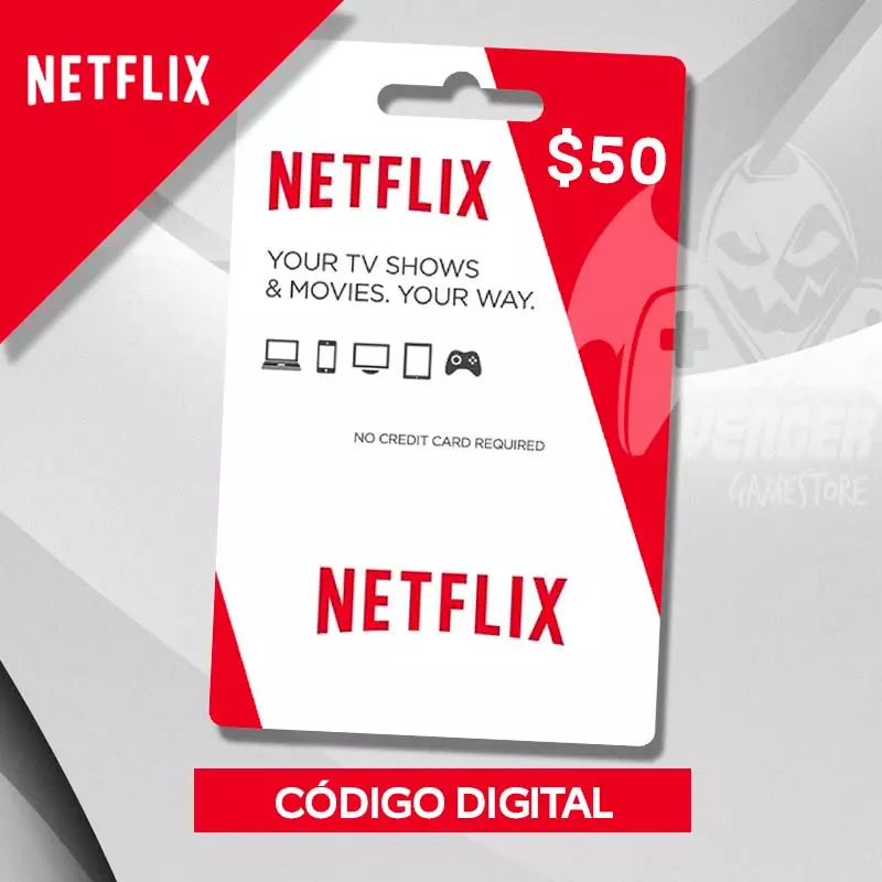 Gift Card Assinatura Netflix R$50 - Envio Digital - Gift Card Online