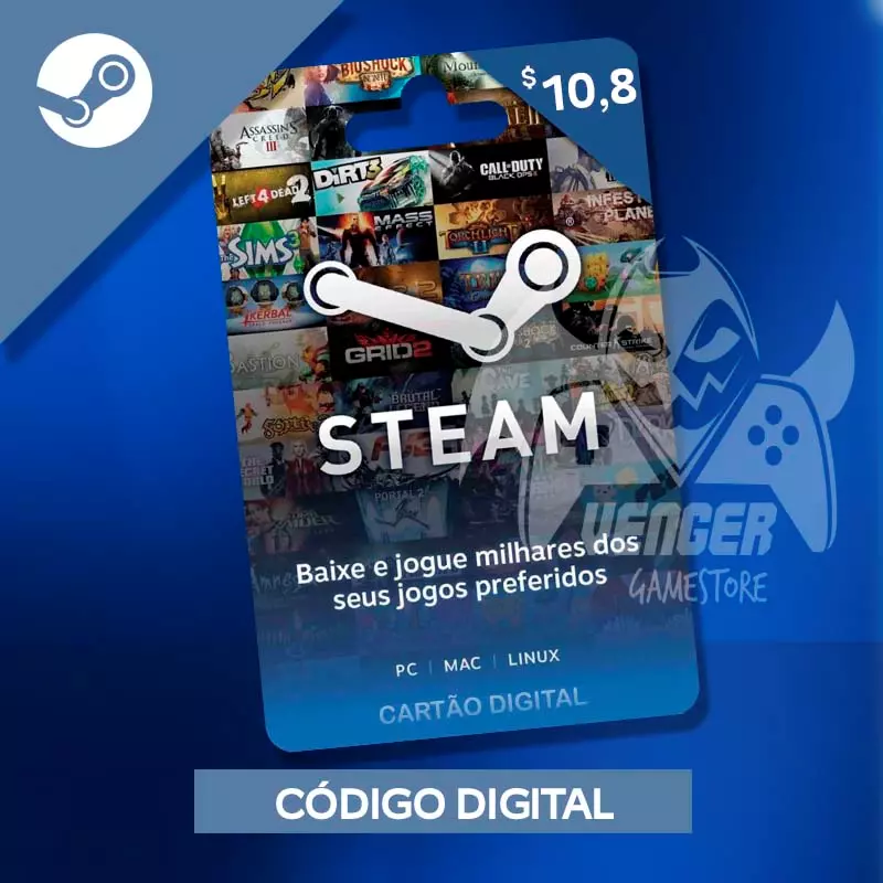 Steam: Cartões-presente digitais disponíveis online