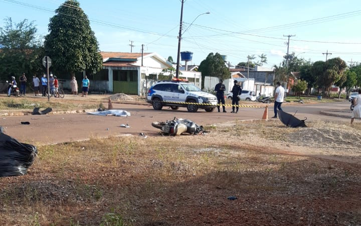 URGENTE: Grave acidente envolvendo motocicleta e carro em Pimenta Bueno