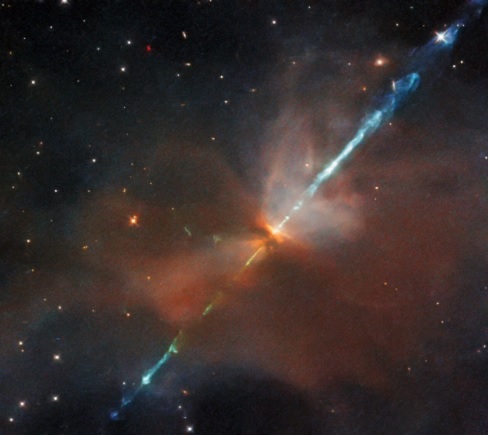 Foto incrível do telescópio Hubble mostra uma 'espada' espacial perfurando o enorme 'coração' celestial