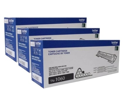 Kit C/ 3 Toner Brother Tn-1060 | Dcp-1602 Dcp-1512 Dcp-1617nw Hl-1112 Hl-1202 Hl-1212w | Original 1k