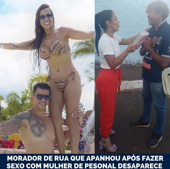 Morador de rua que apanhou após fazer sexo com a mulher de personal desaparece.