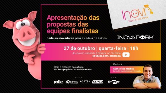 Programa Inova: nesta quarta-feira, 27, tem apresentações das propostas do InovaPork
